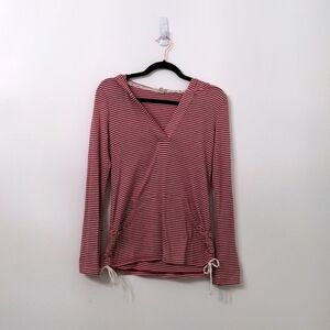 ROXY red and white striped top